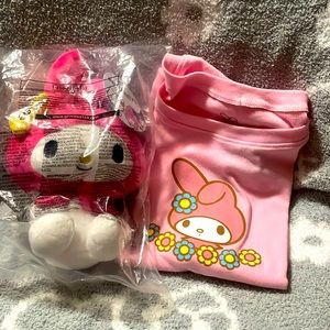 MY MELODY BUNDLE, BLOUSE (SIZE L) AND PLUSHIE.